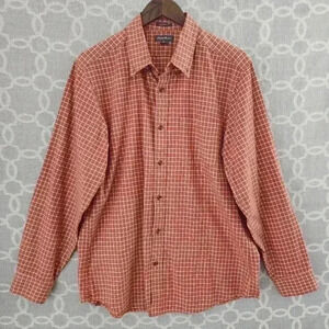 Eddie Bauer Relaxed Fit Button Down Checker Men's Shirt M